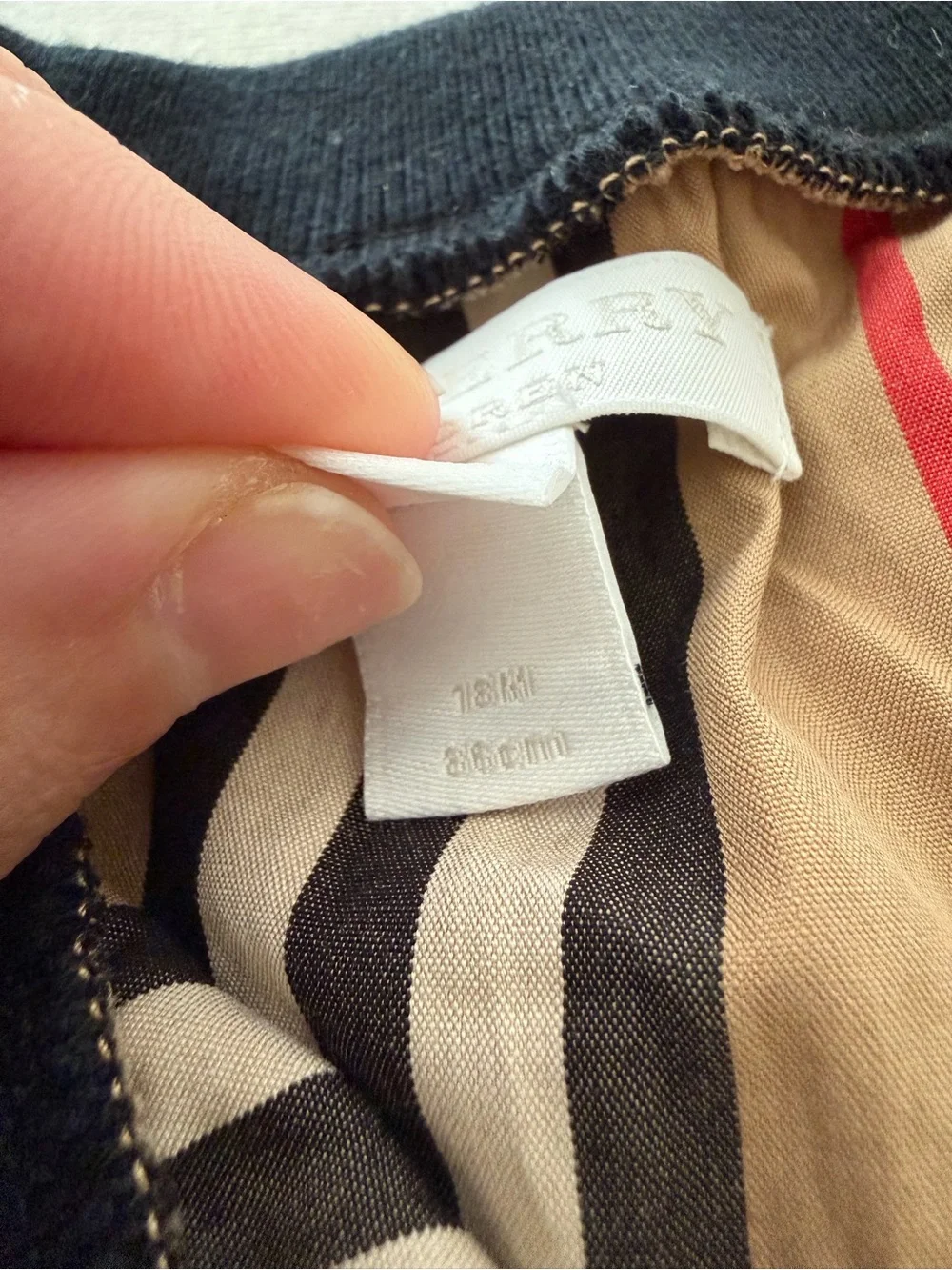 Burberry Black and Beige Striped Trim Tank Top